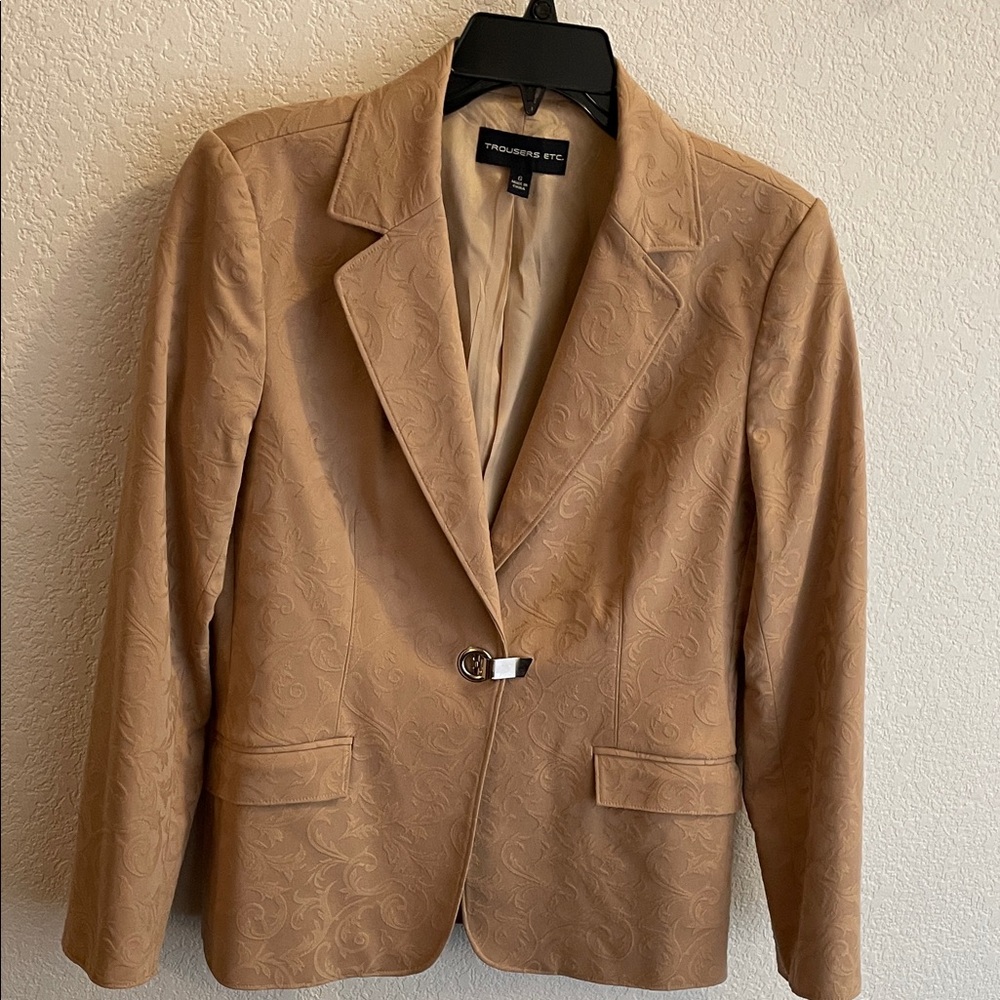 Tan Patterned Blazer for Women